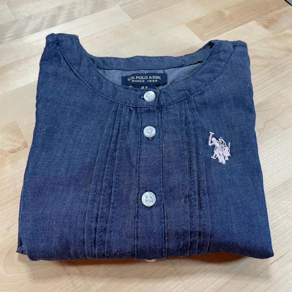 U.S. Polo Lightweight Dark Denim Color Girls Dress Size 4t